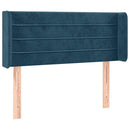 sengegavl med kanter 93x16x78/88 cm fløjl mørkeblå