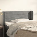 sengegavl med kanter 103x16x78/88 cm fløjl lysegrå