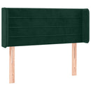 sengegavl med kanter 103x16x78/88 cm fløjl mørkegrøn