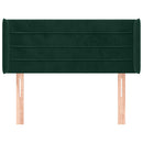 sengegavl med kanter 103x16x78/88 cm fløjl mørkegrøn