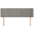 sengegavl med kanter 147x16x78/88 cm fløjl lysegrå