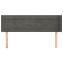 sengegavl med kanter 147x16x78/88 cm fløjl mørkegrå