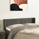 sengegavl med kanter 147x16x78/88 cm fløjl mørkegrå