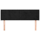 sengegavl med kanter 147x16x78/88 cm fløjl sort