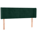 sengegavl med kanter 147x16x78/88 cm fløjl mørkegrøn