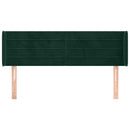 sengegavl med kanter 147x16x78/88 cm fløjl mørkegrøn