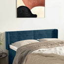 sengegavl med kanter 147x16x78/88 cm fløjl mørkeblå