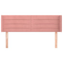 sengegavl med kanter 147x16x78/88 cm fløjl lyserød