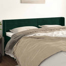 sengegavl med kanter 163x16x78/88 cm fløjl mørkegrøn