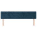 sengegavl med kanter 163x16x78/88 cm fløjl mørkeblå