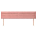 sengegavl med kanter 163x16x78/88 cm fløjl lyserød