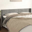 sengegavl med kanter 183x16x78/88 cm fløjl lysegrå