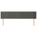 sengegavl med kanter 183x16x78/88 cm fløjl mørkegrå