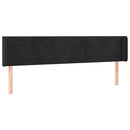 sengegavl med kanter 183x16x78/88 cm fløjl sort