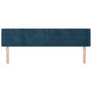 sengegavl med kanter 203x16x78/88 cm fløjl mørkeblå