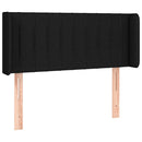 sengegavl med kanter 83x16x78/128 cm stof sort