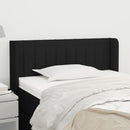 sengegavl med kanter 83x16x78/128 cm stof sort