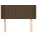 sengegavl med kanter 83x16x78/128 cm stof mørkebrun