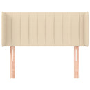 sengegavl med kanter 83x16x78/128 cm stof cremefarvet