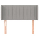 sengegavl med kanter 93x16x78/128 cm stof lysegrå