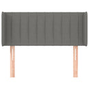 sengegavl med kanter 93x16x78/88 cm stof mørkegrå