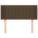 sengegavl med kanter 93x16x78/88 cm stof mørkebrun