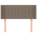 sengegavl med kanter 93x16x78/88 cm stof gråbrun