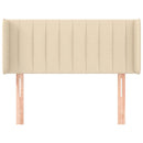 sengegavl med kanter 93x16x78/88 cm stof cremefarvet