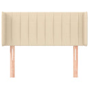 sengegavl med kanter 93x16x78/88 cm stof cremefarvet