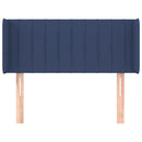 sengegavl med kanter 93x16x78/88 cm stof blå