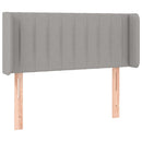sengegavl med kanter 103x16x78/88 cm stof lysegrå
