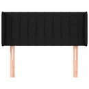 sengegavl med kanter 103x16x78/88 cm stof sort
