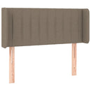 sengegavl med kanter 103x16x78/88 cm stof gråbrun