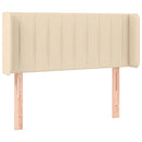 sengegavl med kanter 103x16x78/88 cm stof cremefarvet