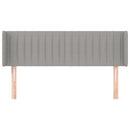 sengegavl med kanter 147x16x78/88 cm stof lysegrå