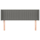 sengegavl med kanter 147x16x78/88 cm stof mørkegrå