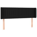 sengegavl med kanter 147x16x78/88 cm stof sort