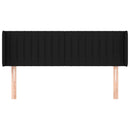 sengegavl med kanter 147x16x78/88 cm stof sort