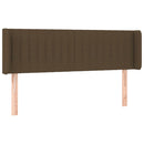 sengegavl med kanter 147x16x78/88 cm stof mørkebrun