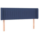 sengegavl med kanter 147x16x78/88 cm stof blå
