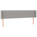 sengegavl med kanter 163x16x78/88 cm stof lysegrå