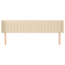 sengegavl med kanter 163x16x78/88 cm stof cremefarvet