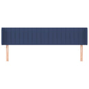 sengegavl med kanter 163x16x78/88 cm stof blå