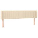 sengegavl med kanter 183x16x78/88 cm stof cremefarvet
