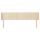 sengegavl med kanter 183x16x78/88 cm stof cremefarvet
