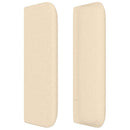 sengegavl med kanter 183x16x78/88 cm stof cremefarvet