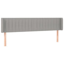 sengegavl med kanter 203x16x78/88 cm stof lysegrå