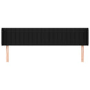 sengegavl med kanter 203x16x78/88 cm stof sort