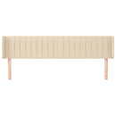 sengegavl med kanter 203x16x78/88 cm stof cremefarvet