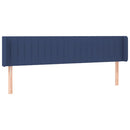 sengegavl med kanter 203x16x78/88 cm stof blå